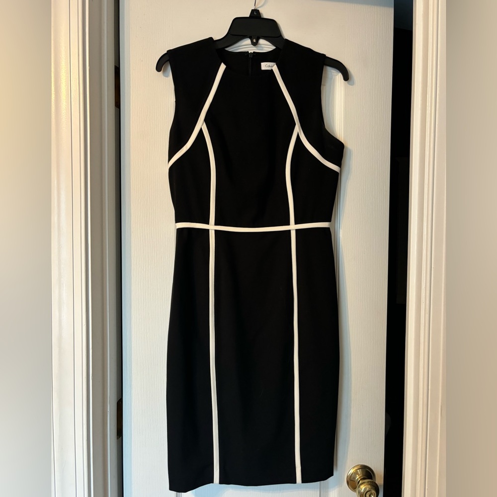 Calvin Klein Black Dress with White Trim